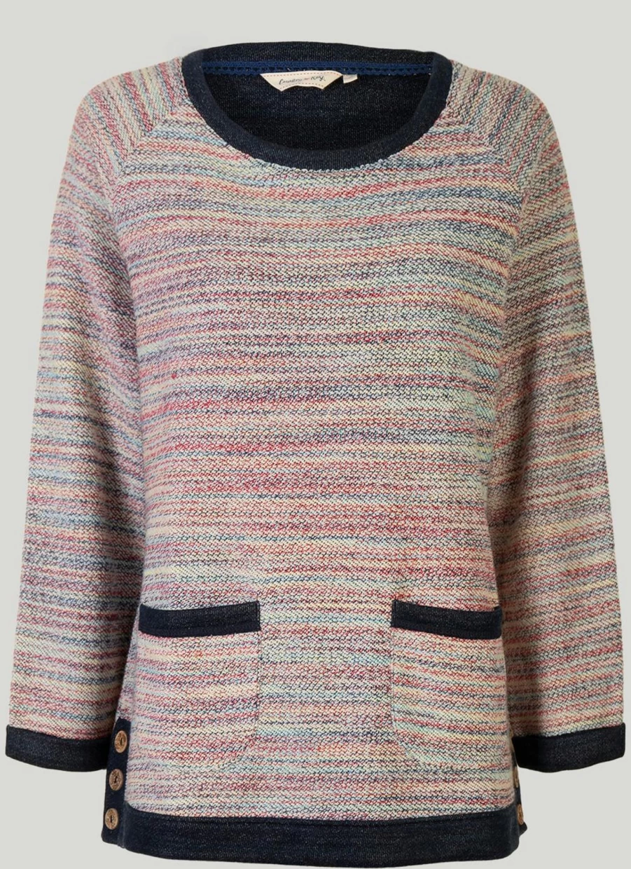 Country Rose Women's Multi-Color Loopback Knit Top