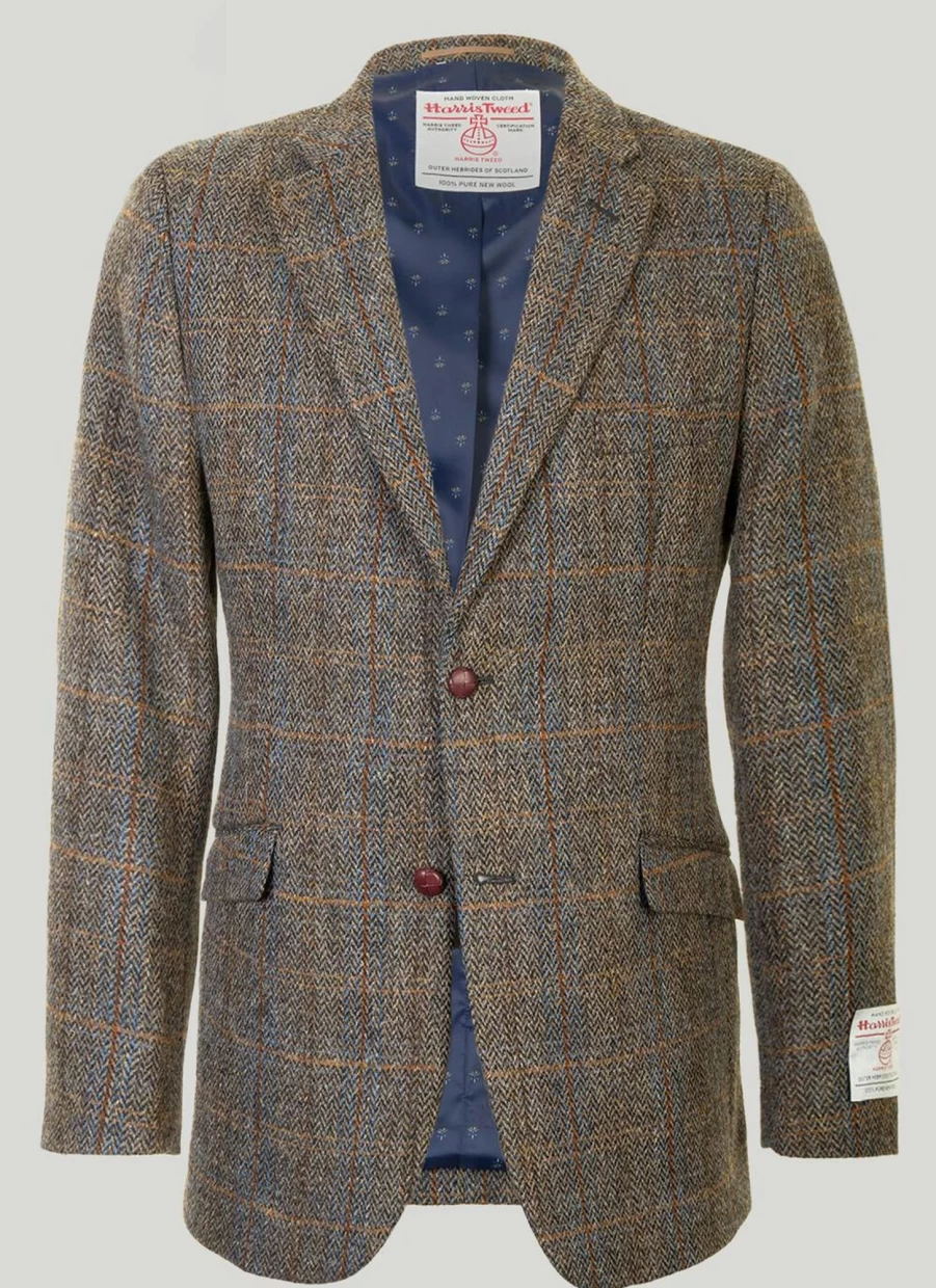 Harris Tweed Men's Bute Jacket - Classic British Style Coat for Gentlemen