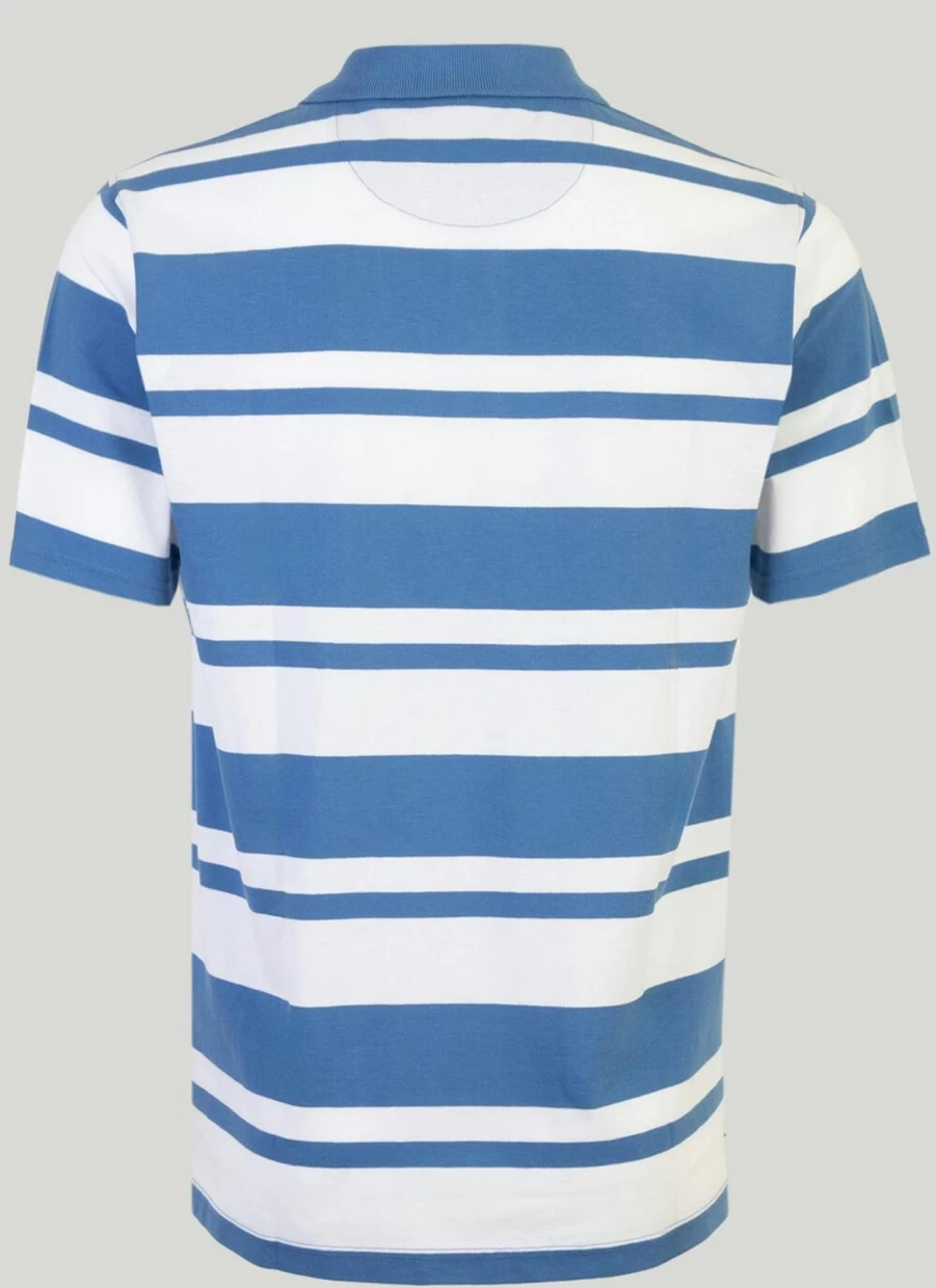 James Pringle Men's Classic Pique Stripe Polo Shirt - Breathable Cotton Golf Tee