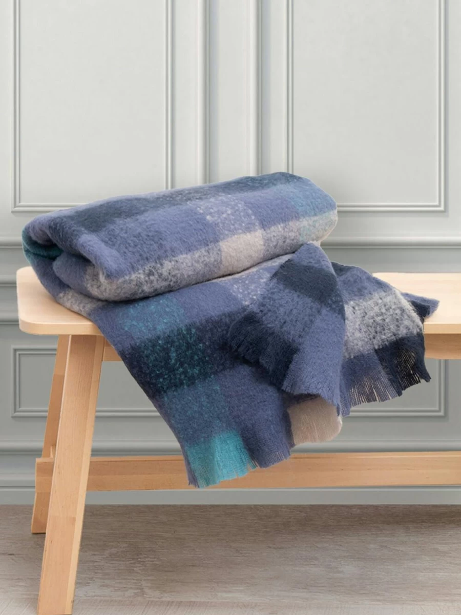 "Life From Coloroll Women's Soft Brushed Check Plaid Throw Blanket"