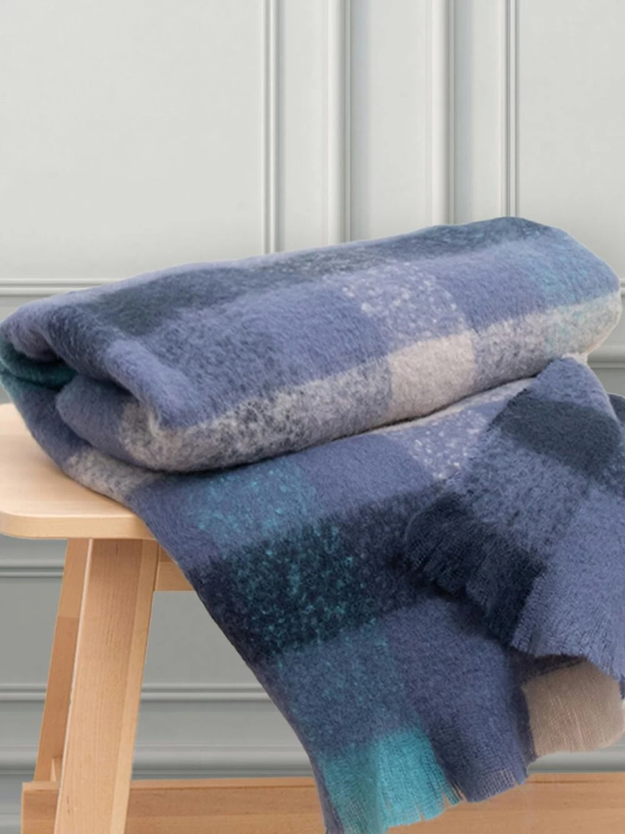 "Life From Coloroll Women's Soft Brushed Check Plaid Throw Blanket"