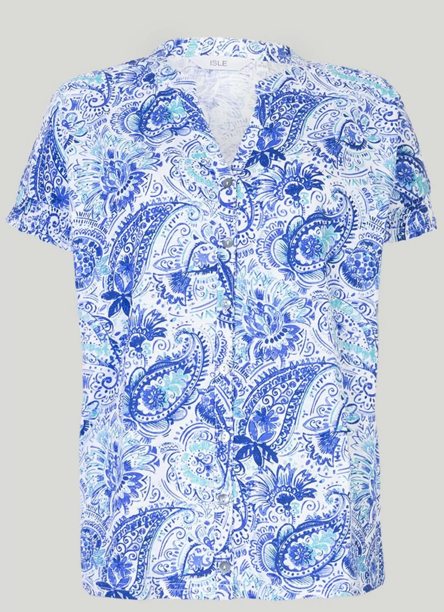Isle Women's Printed V-Neck T-Shirt - Stylish Casual Top
