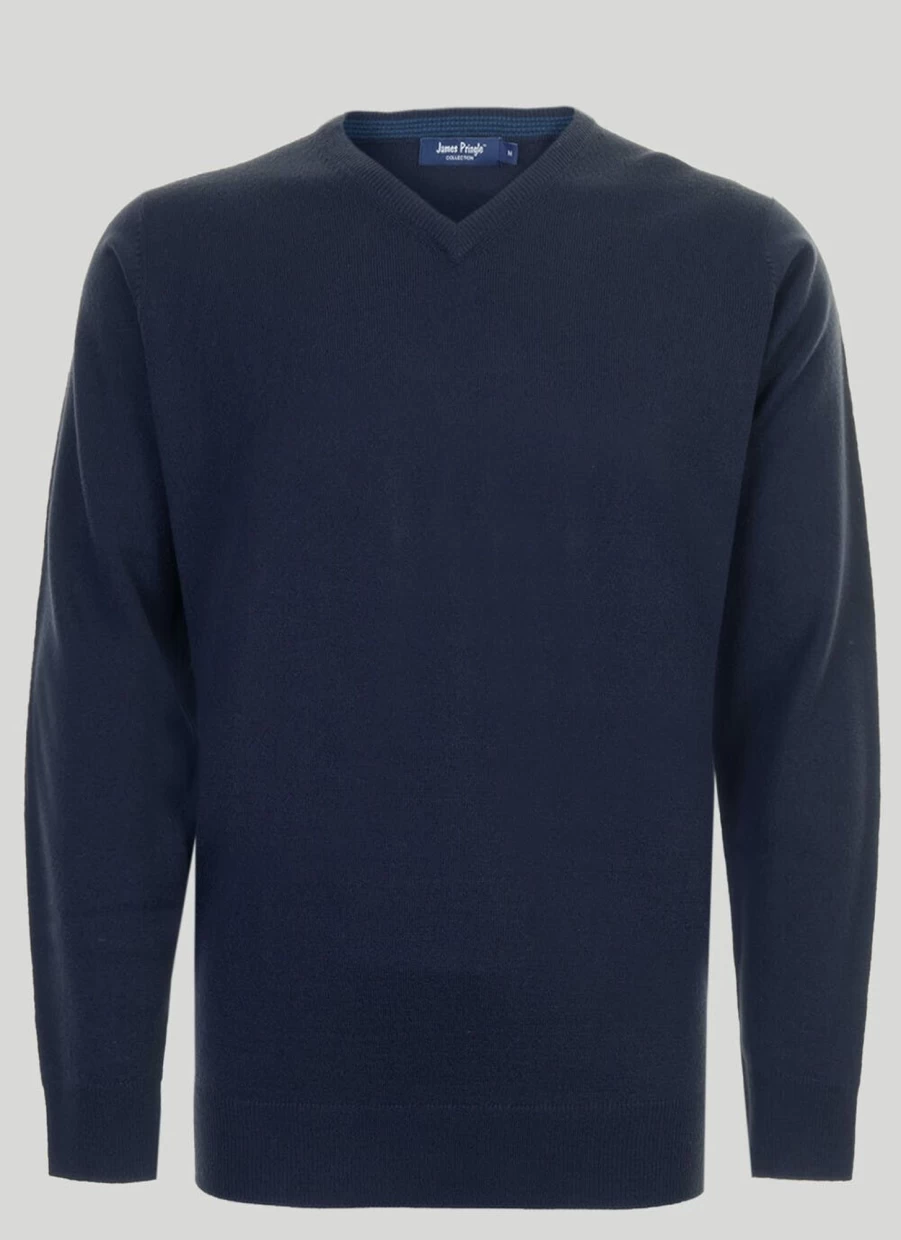 James Pringle Men's V-Neck Fine Knit Jumper - Lightweight Comfortable Sweater