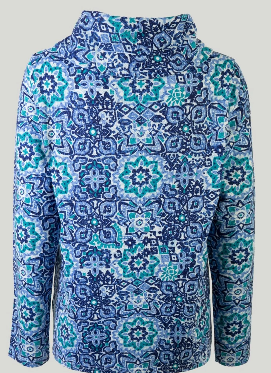 Isle Women's Stylish Print Cowl Neck T-Shirt - Trendy Casual Top for Women