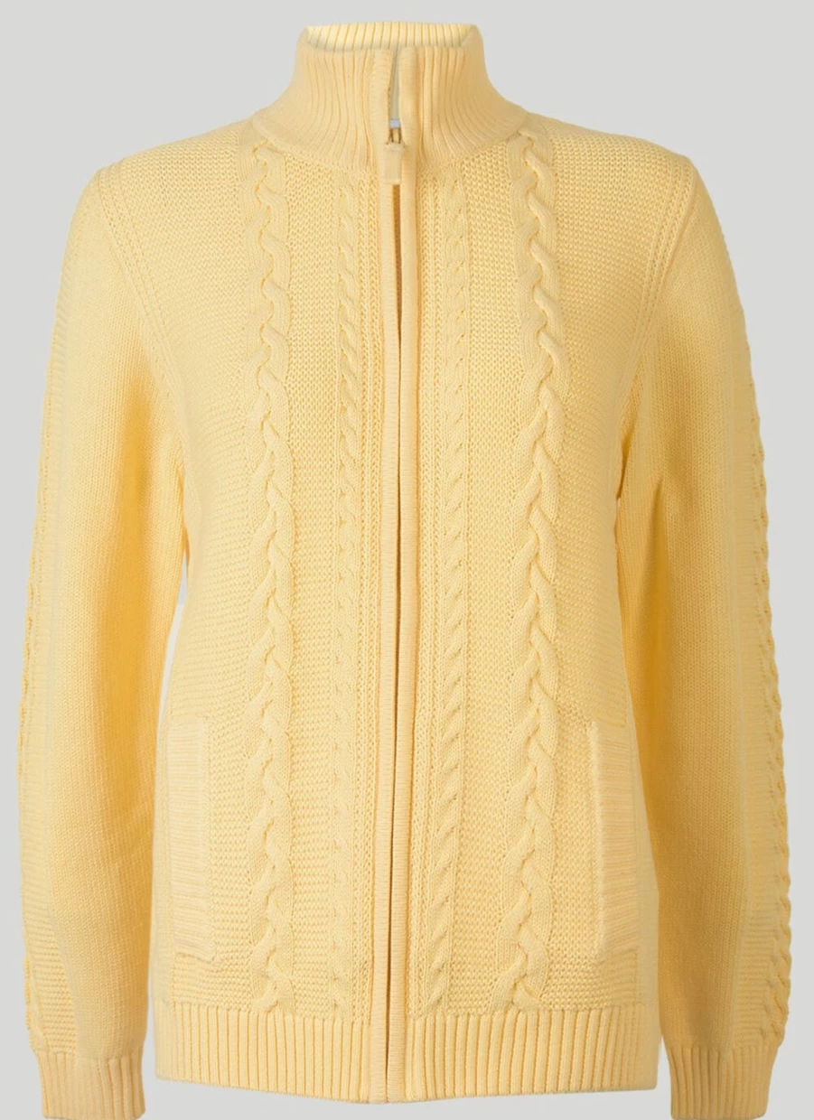 Isle Women's Cotton Zip-Up Cardigan - Soft Casual Knit Sweater for Women