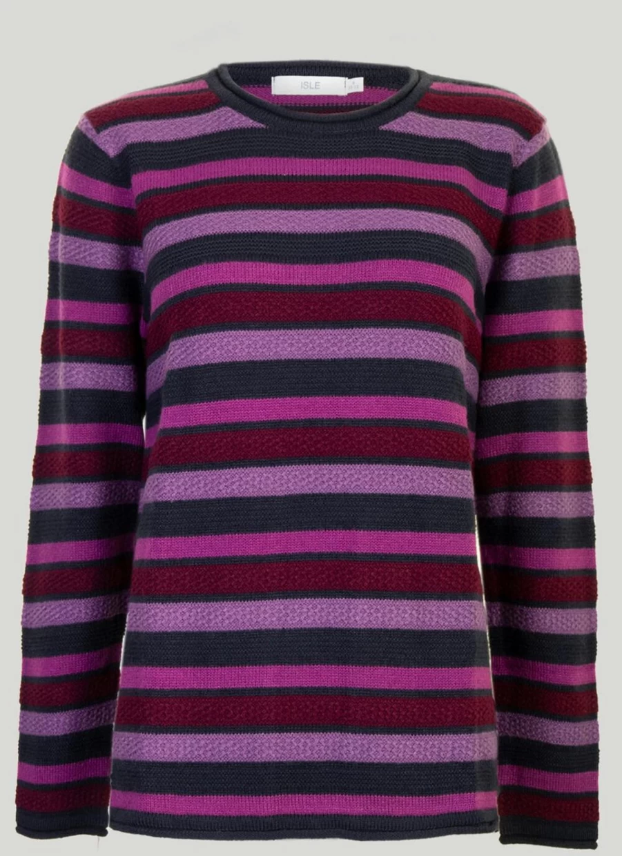 Isle Women's Stripe Jumper - Soft Knit Sweater for Casual Comfort