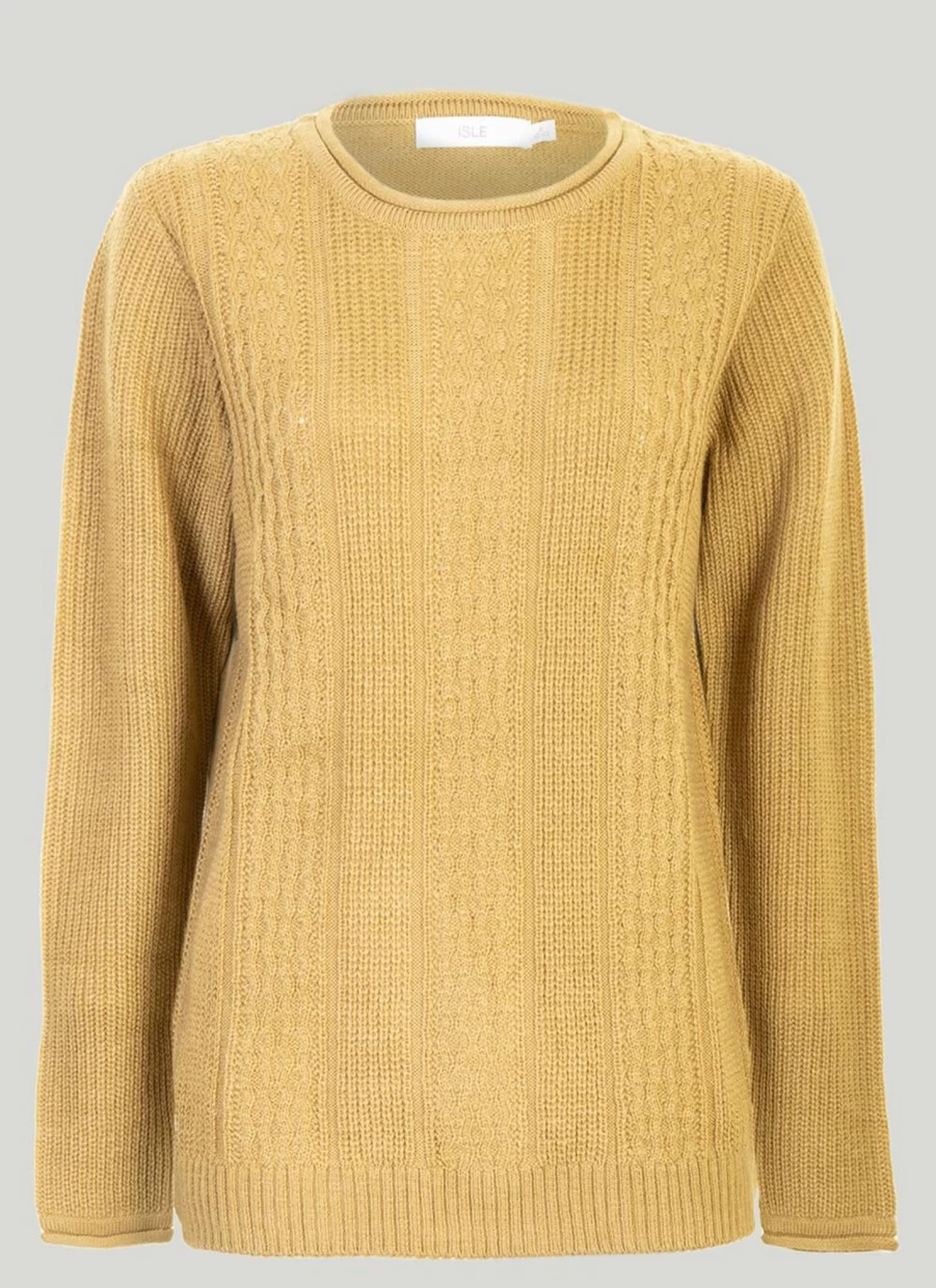 "Isle Women's Khaki Jumper - Stylish Casual Knitwear for Everyday Wear"