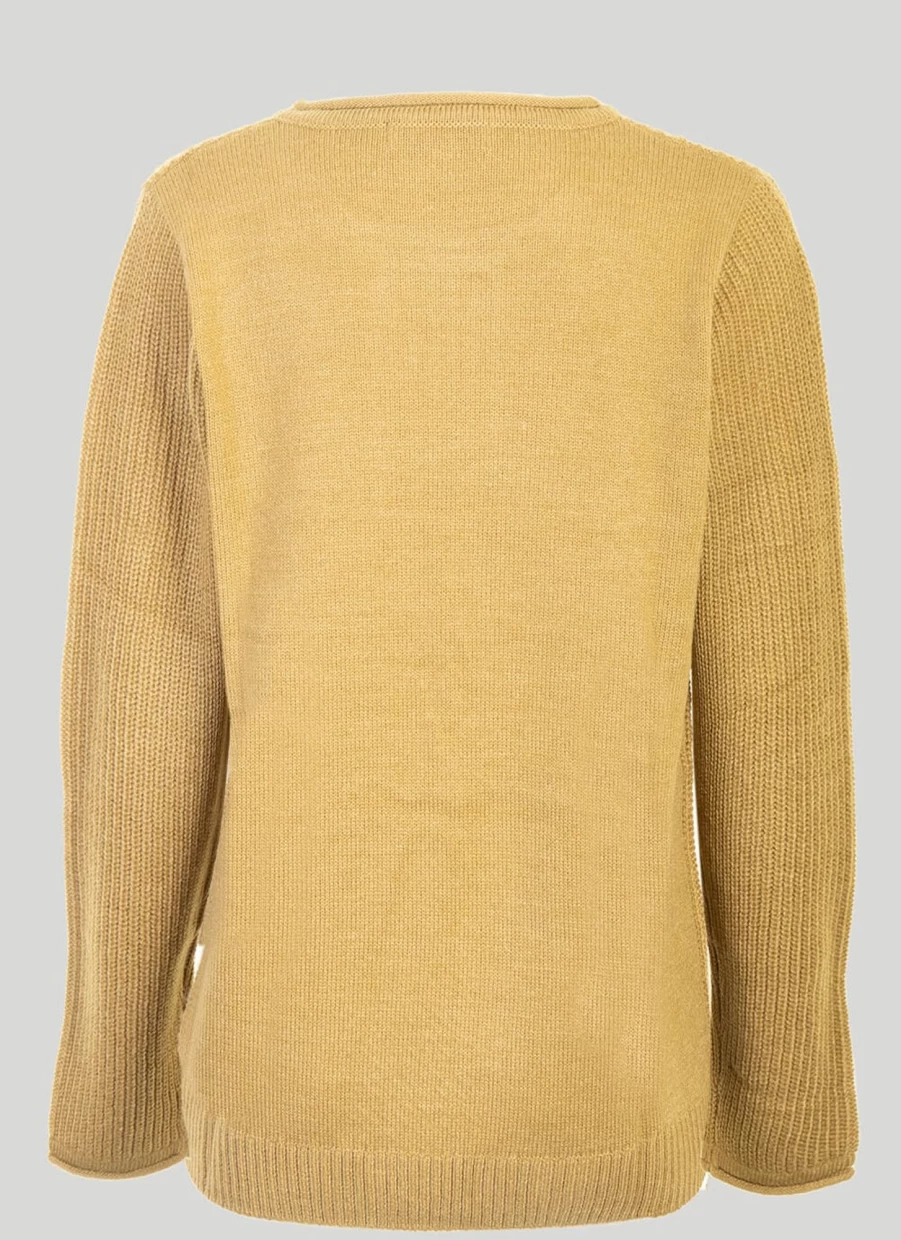 "Isle Women's Khaki Jumper - Stylish Casual Knitwear for Everyday Wear"