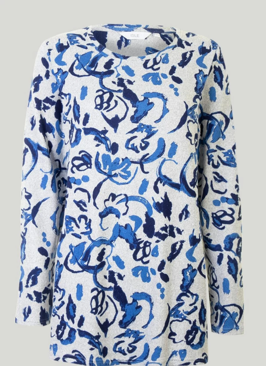 Isle Women's Printed Tunic Top - Stylish Floral Casual Blouse for Women