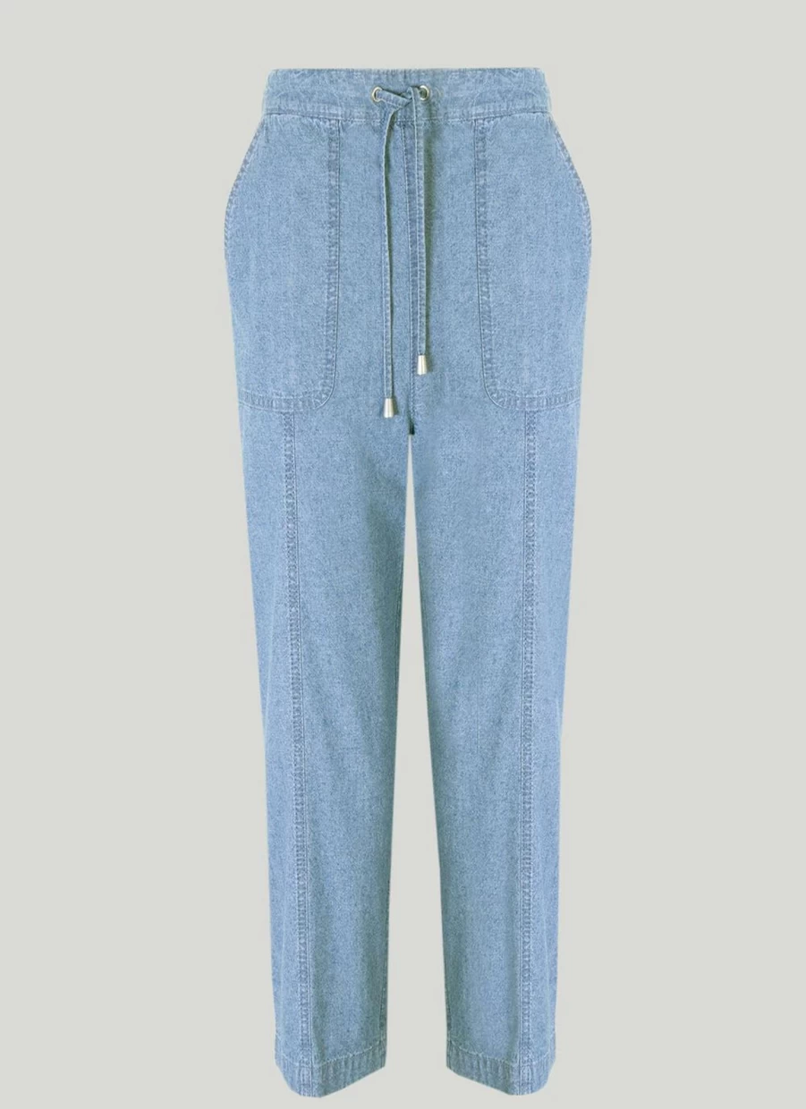 Isle Women's 30" Chambray Relaxed Fit Casual Trousers with Comfort Waist