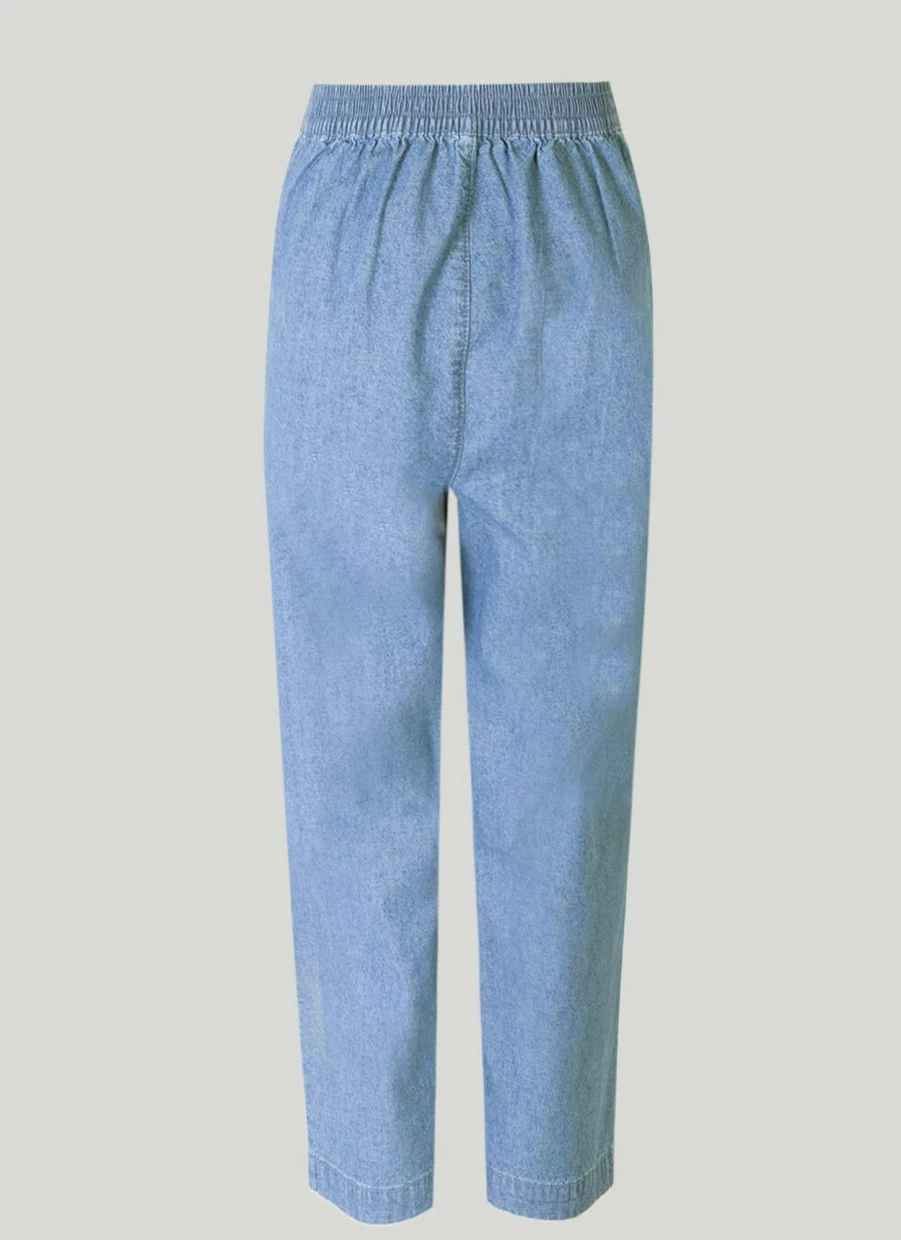 Isle Women's 30" Chambray Relaxed Fit Casual Trousers with Comfort Waist