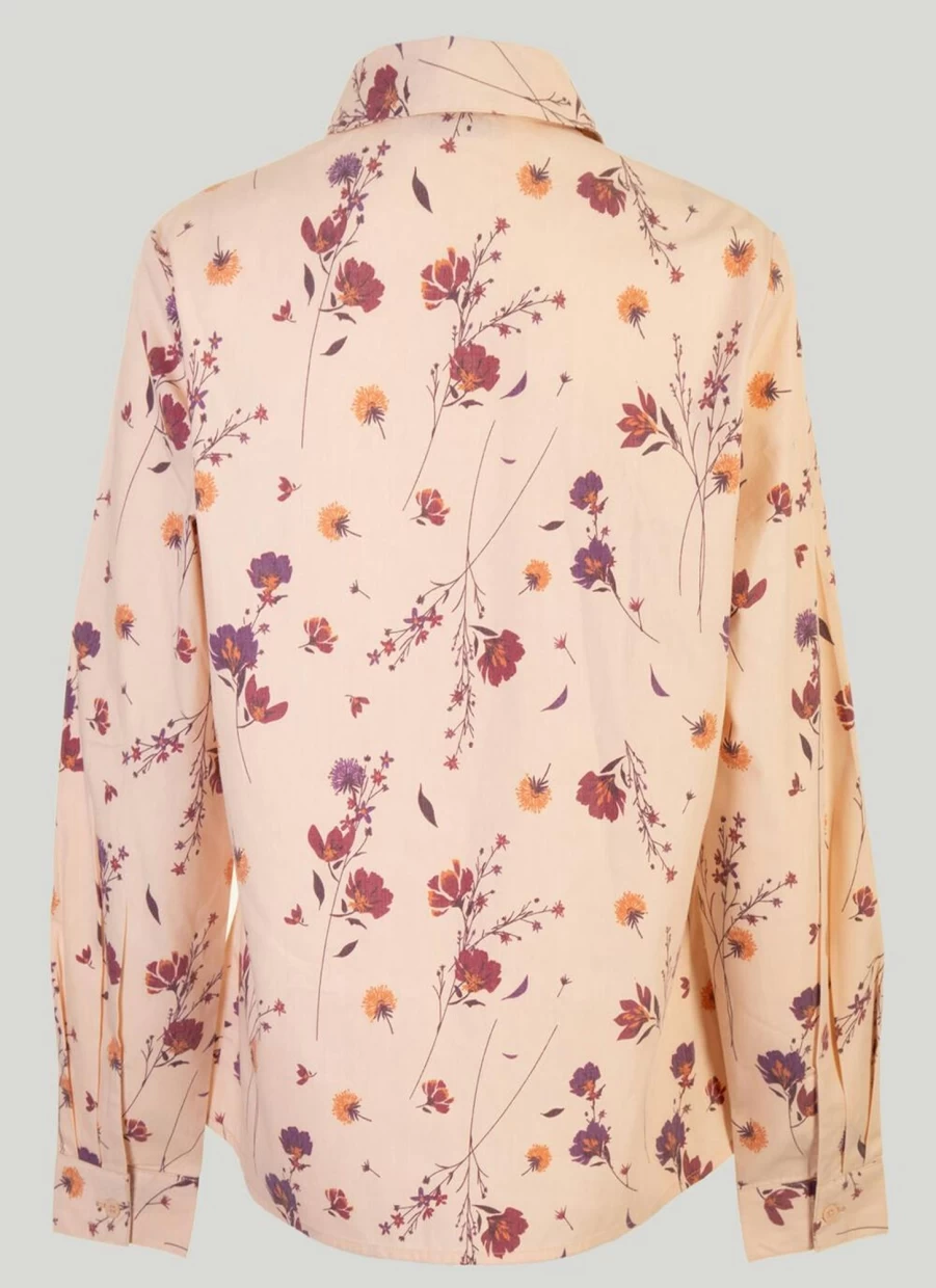 Honor Millburn Women's Ivory Print Blouse - Elegant Floral Top for Women