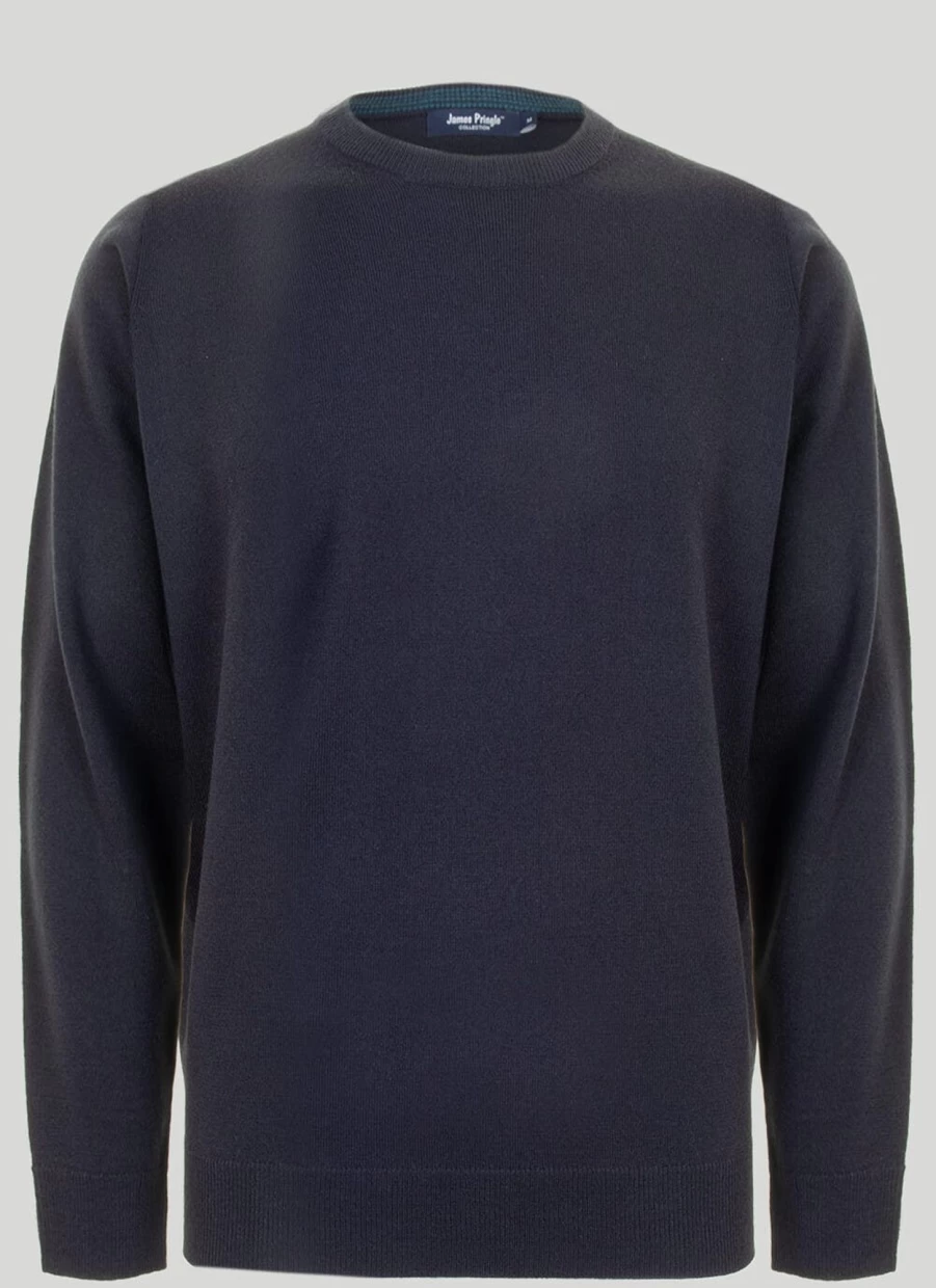 James Pringle Men's Crew Neck Fine Knit Jumper - Soft Comfortable Slim Fit Sweater