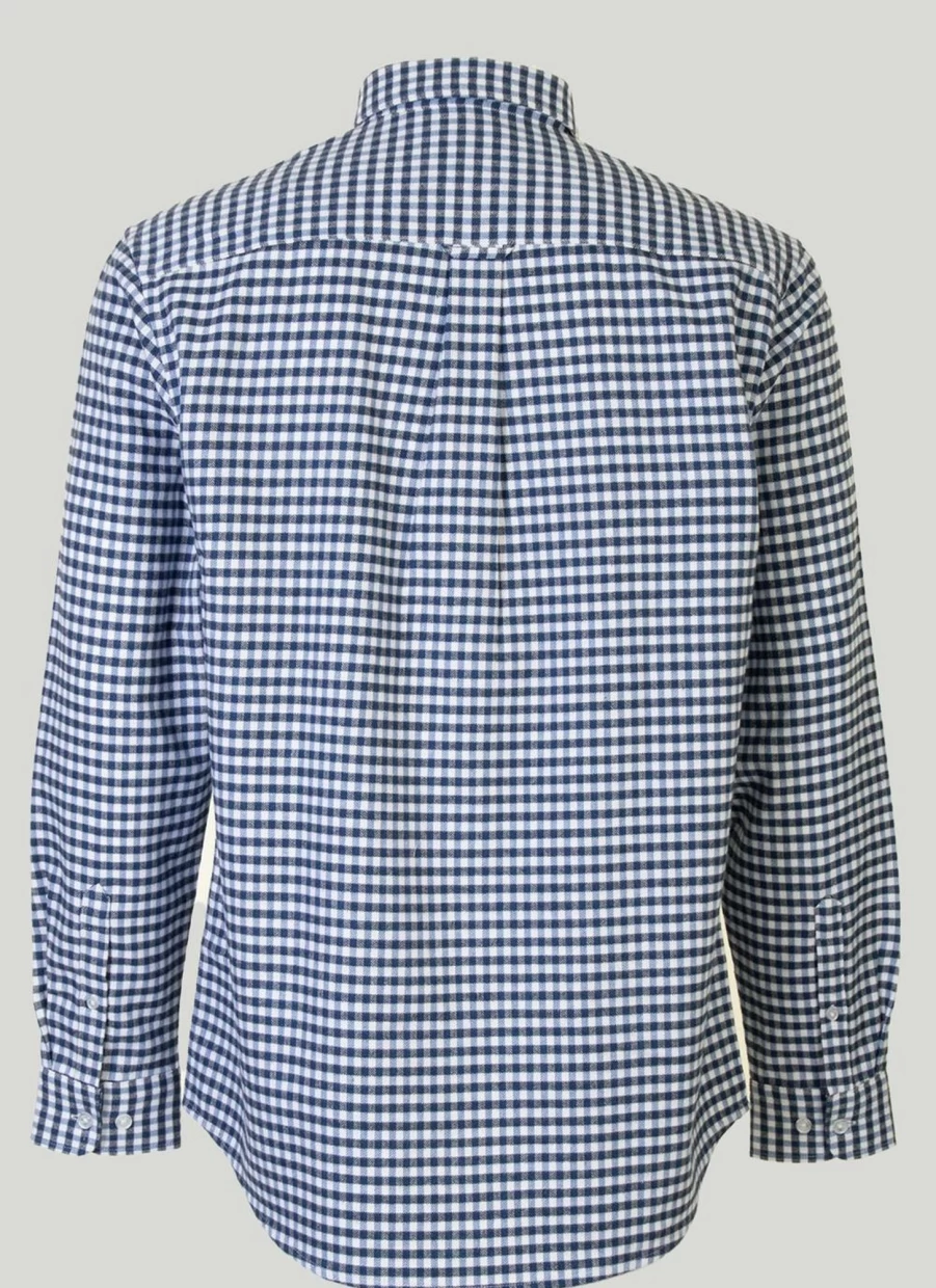 James Pringle Men's Long Sleeve Cotton Check Shirt - Classic Plaid Button Down Shirt for Men