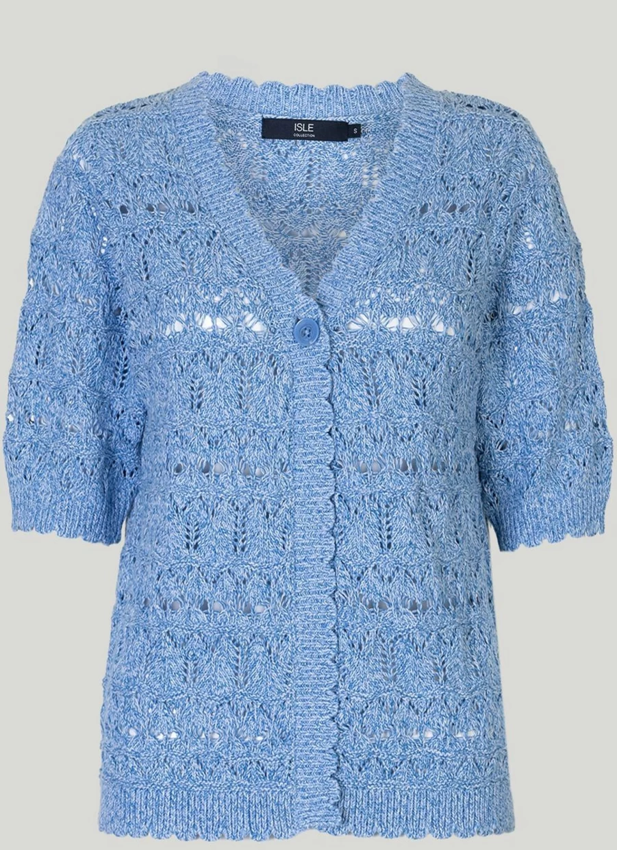"Isle Women's Crochet Cardigan – Handmade Boho Chic Knit Sweater"
