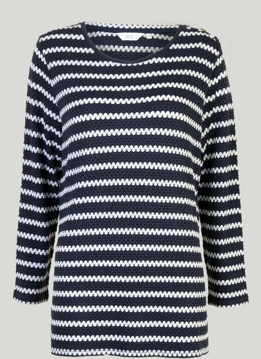 "Isle Women's Textured Stripe Top - Stylish Striped Blouse for Women"