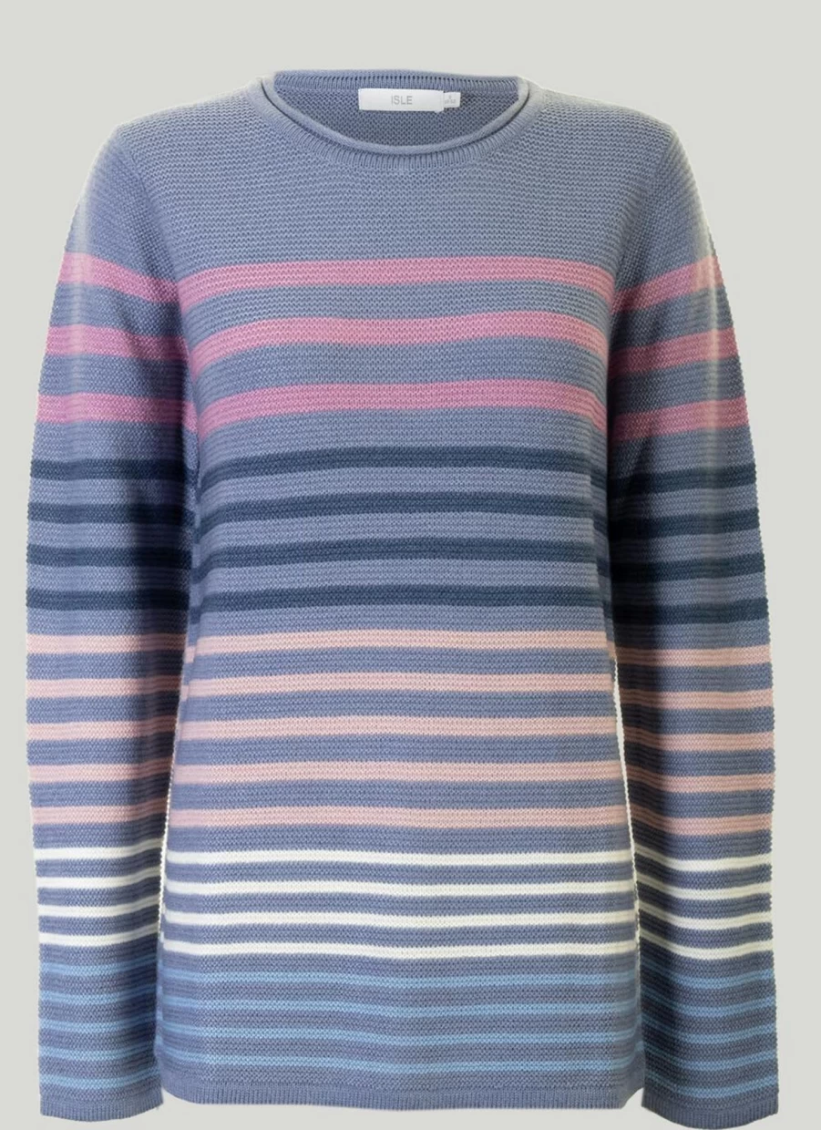 Isle Women's Stripe Jumper - Soft Knit Comfort Fit Casual Pullover