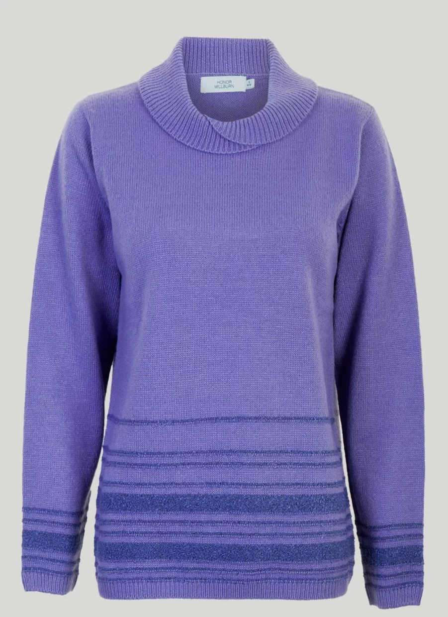 Honor Millburn Women's Boucle Striped Knit Jumper Sweater