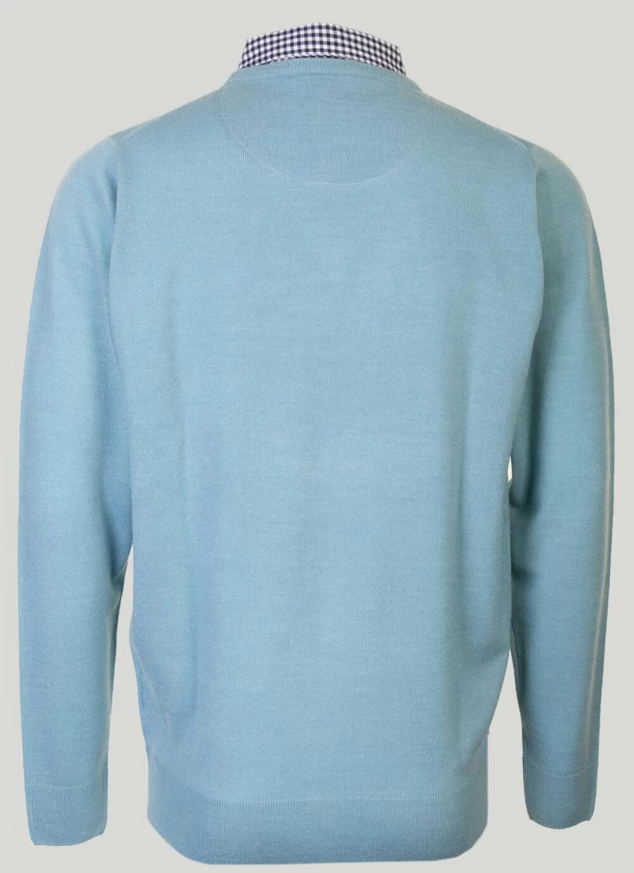 James Pringle Men's Mock Neck V-Neck Jumper - Classic Knit Sweater for Men
