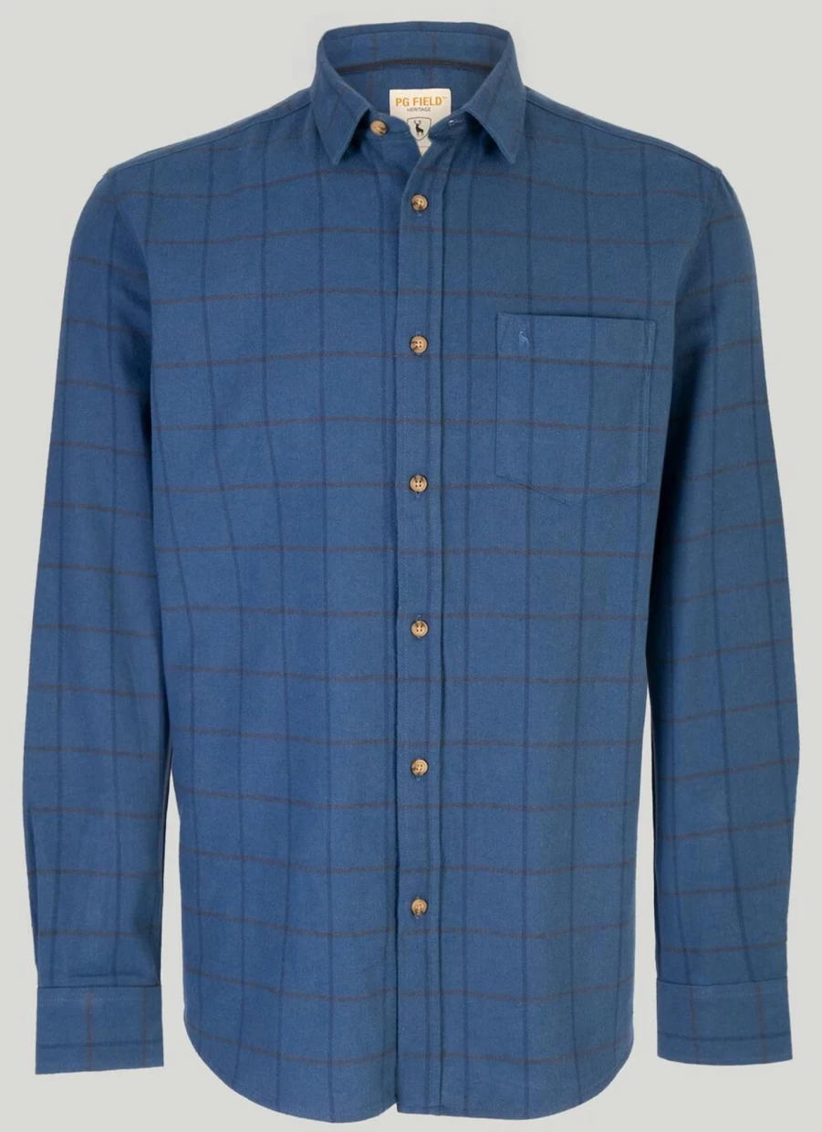 PG Field Men's Overcheck Shirt - Classic Plaid Button-Up for Casual Style