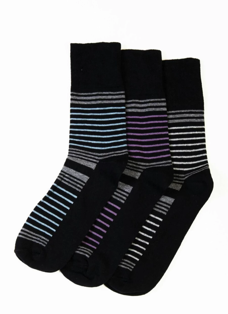 James Pringle Men's Black Socks 3-Pack - Comfortable Casual Dress Socks