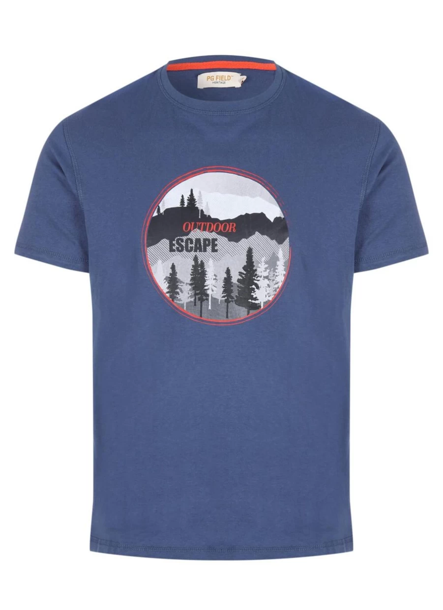 PG FIELD Men's Graphic Print T-Shirt - Stylish Casual Tee for Everyday Wear