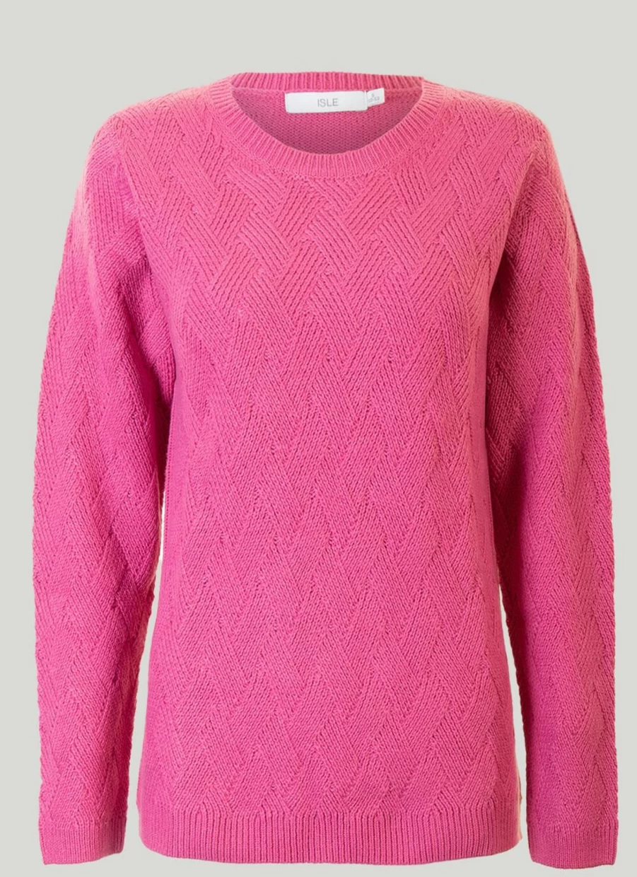 "Isle Women's Lattice Cable Knit Jumper - Stylish Comfort for Everyday Wear"