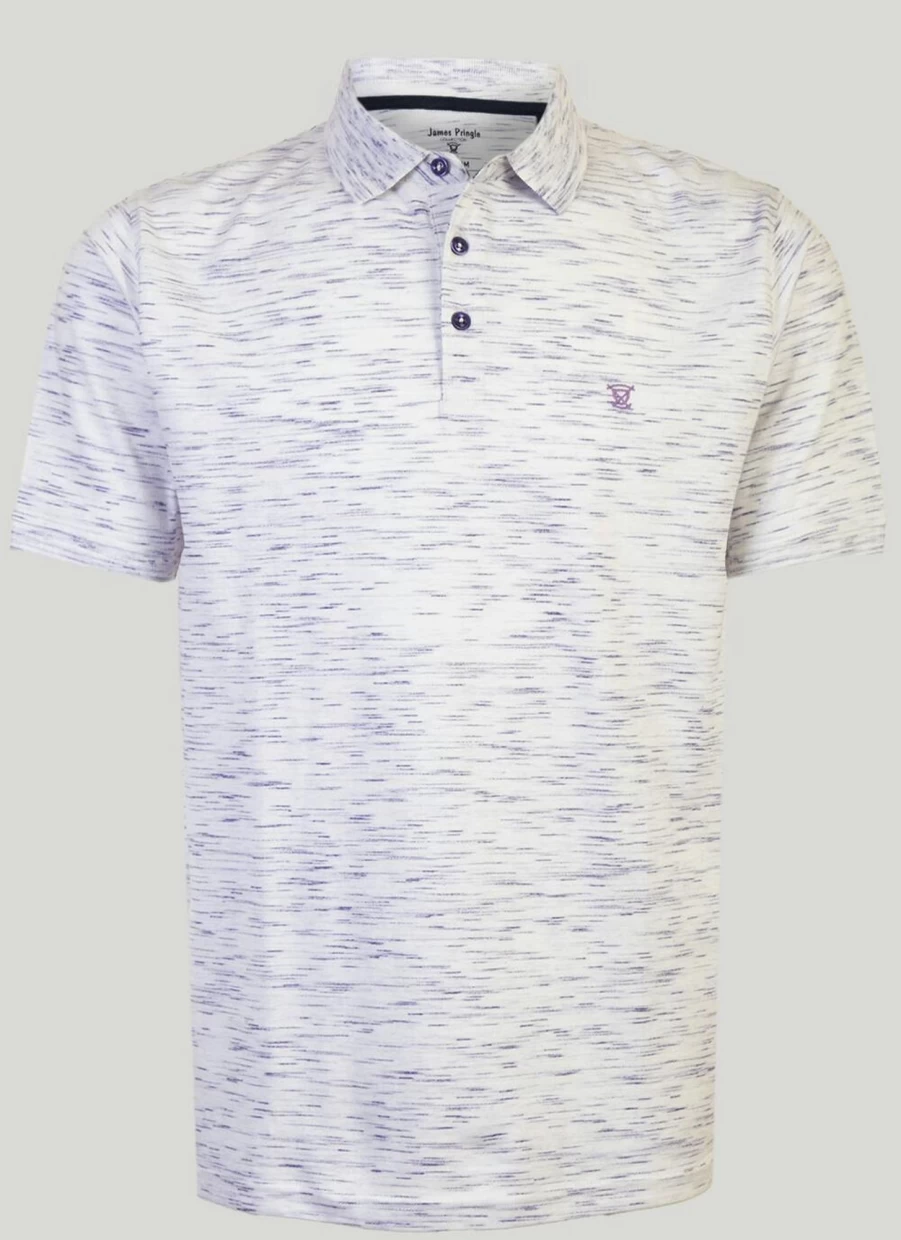 James Pringle Men's Space Dye Polo Shirt - Stylish Casual Knit Top