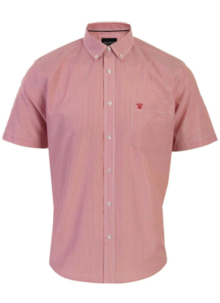 James Pringle Men's Classic Short Sleeve Shirt - Comfortable Casual Summer Top