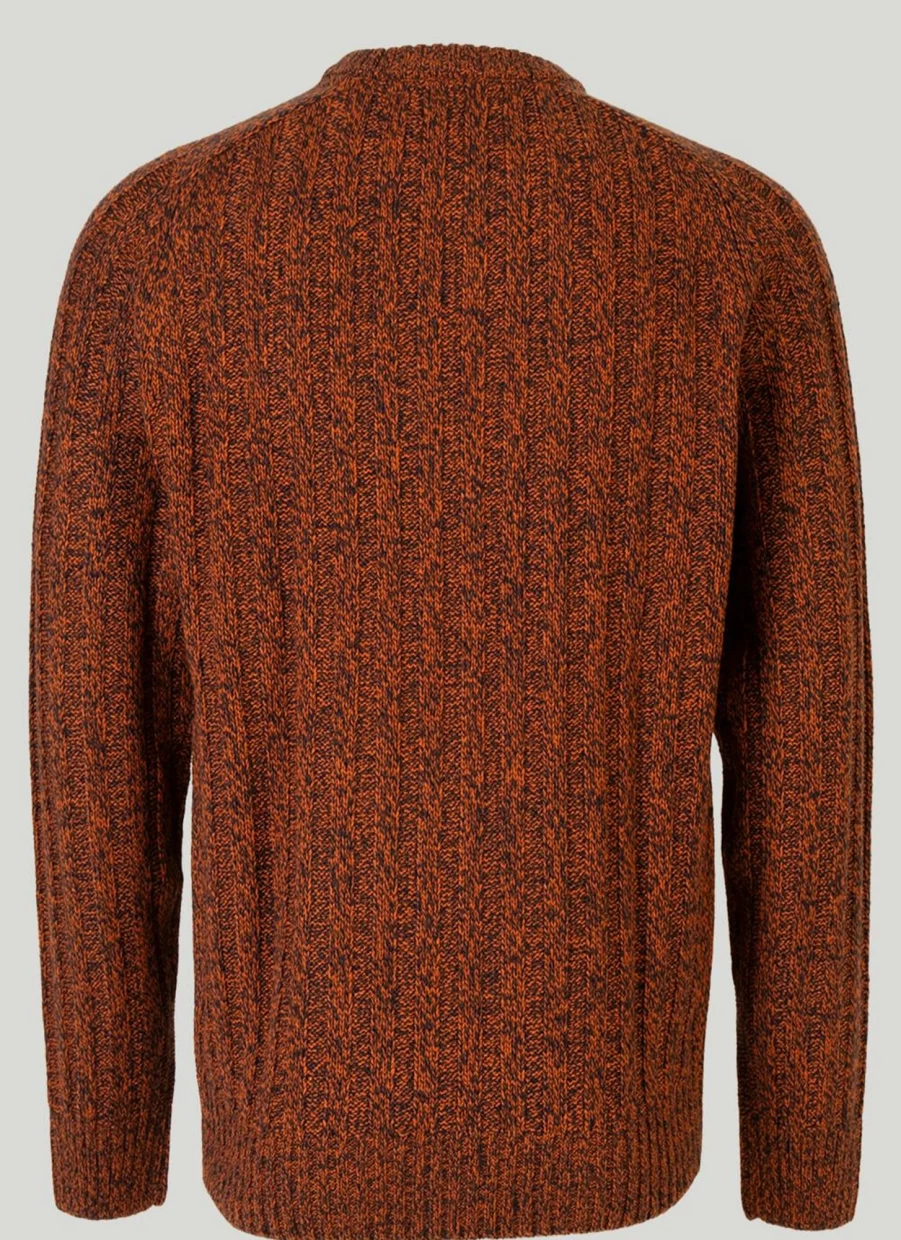 PG Field Men's Crew Neck Ribbed Knit Jumper - Slim Fit Casual Pullover Sweater