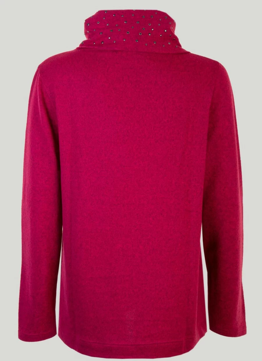 "Isle Women's Raspberry Stud Detail Top - Stylish Feminine Fashion Top with Unique Stud Design"