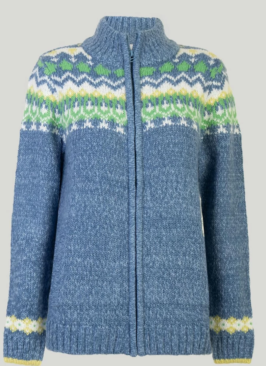 "Isle Women's Fairisle Cardigan - Cozy Knit Sweater for Winter"