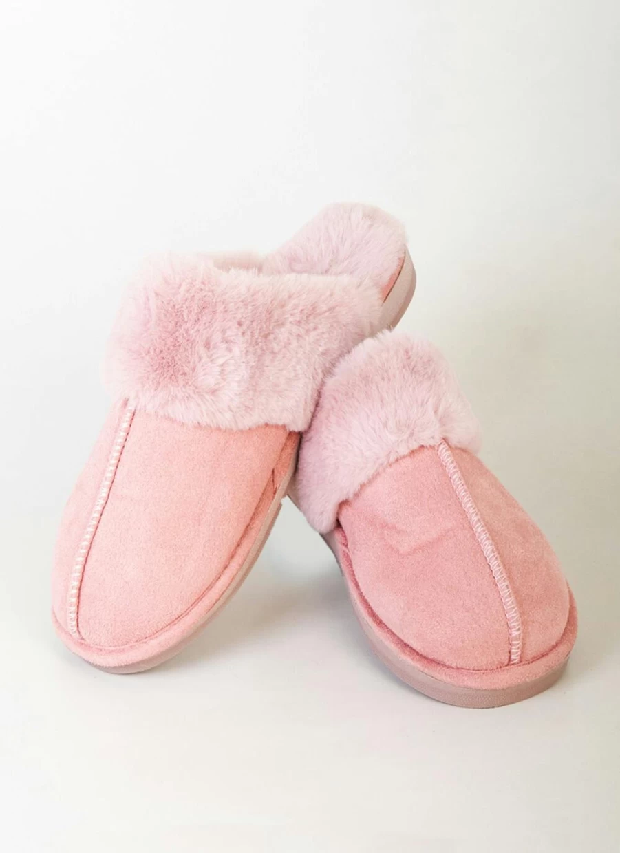 Comfy Sense Women's Suedette Mule Slippers - Soft Faux Suede Comfort Slides