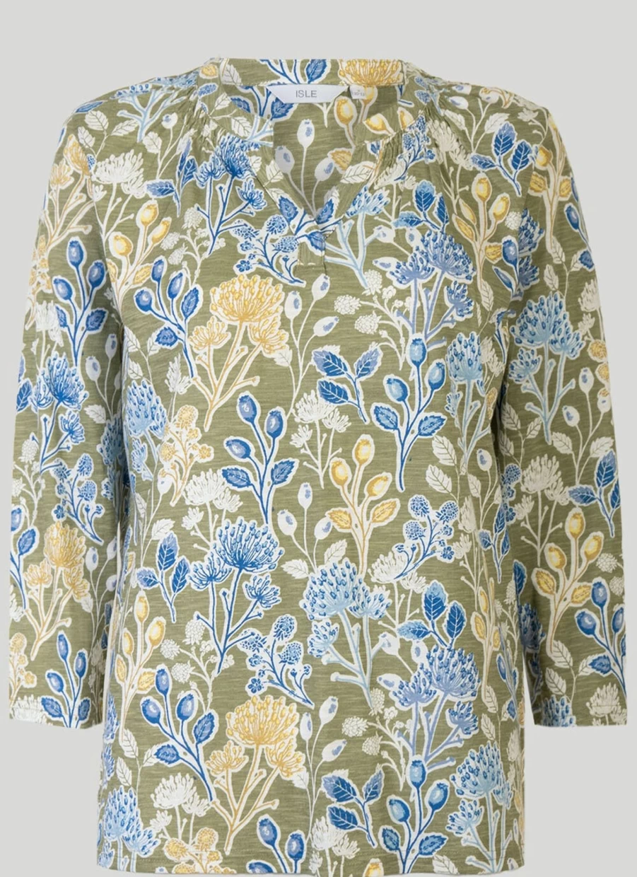 "Isle Women's Notch Neck Top Stylish Casual Blouse"