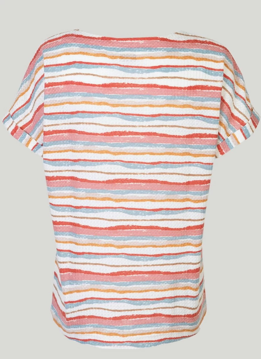 "Isle Women's Waffle Stripe Top - Soft Textured Knit Casual Shirt"
