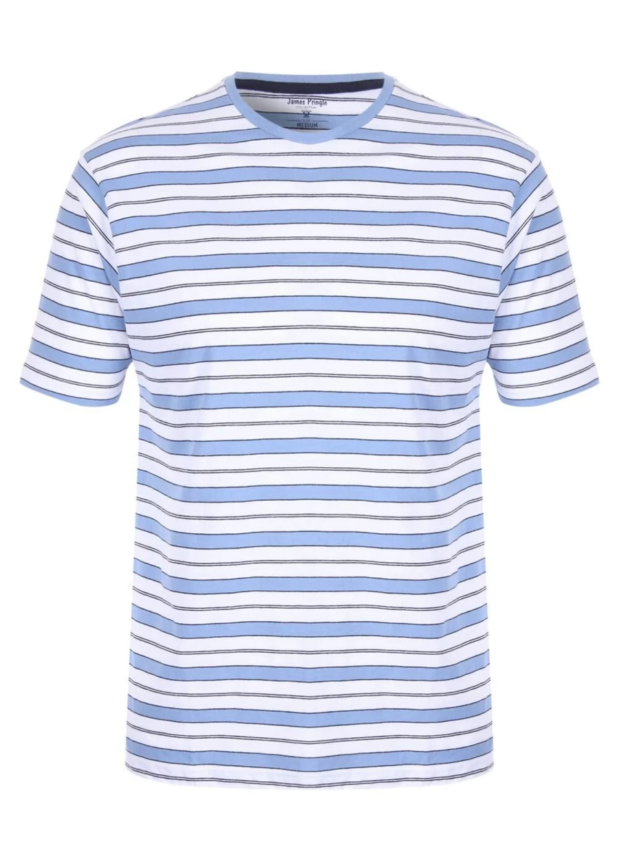 James Pringle Men's Stripe T-Shirt - Classic Cotton Tee for Casual Wear