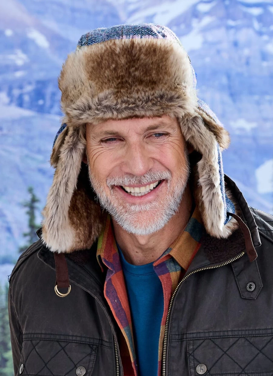 Harris Tweed Trapper Hat for Men - Classic Wool Winter Hat with Ear Flaps