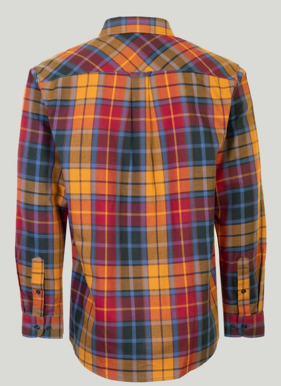 James Pringle Men's Rust Check Shirt - Classic Plaid Button-Up for Men