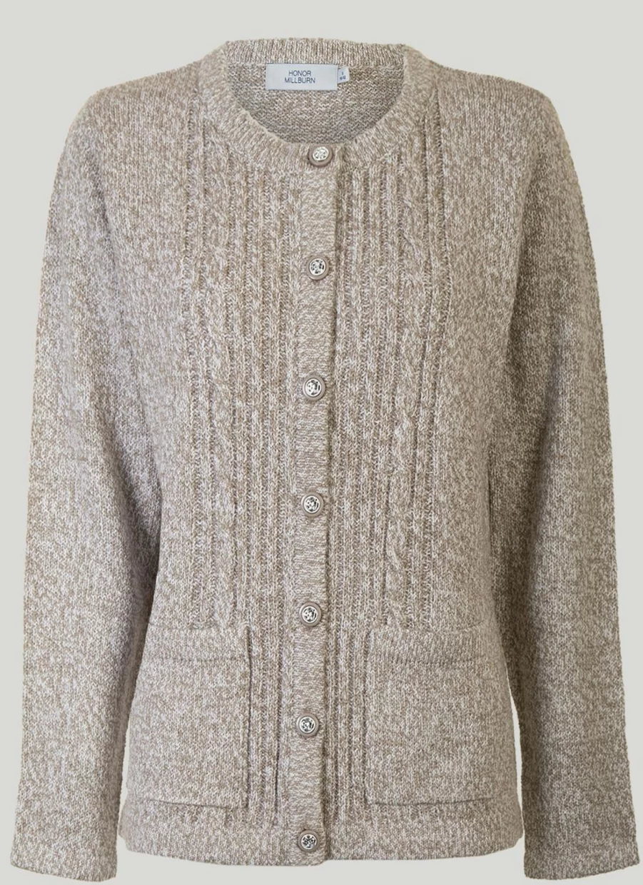 Honor Millburn Women's Crew Neck Cardigan - Soft Knit Sweater for Women