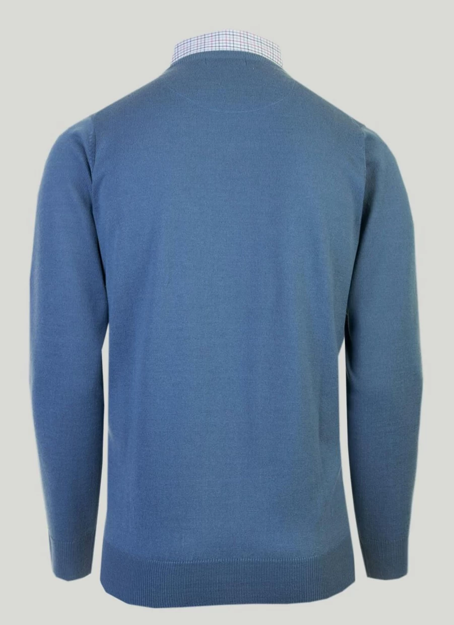 James Pringle Men's Mock Neck V-Neck Jumper - Classic Knit Sweater