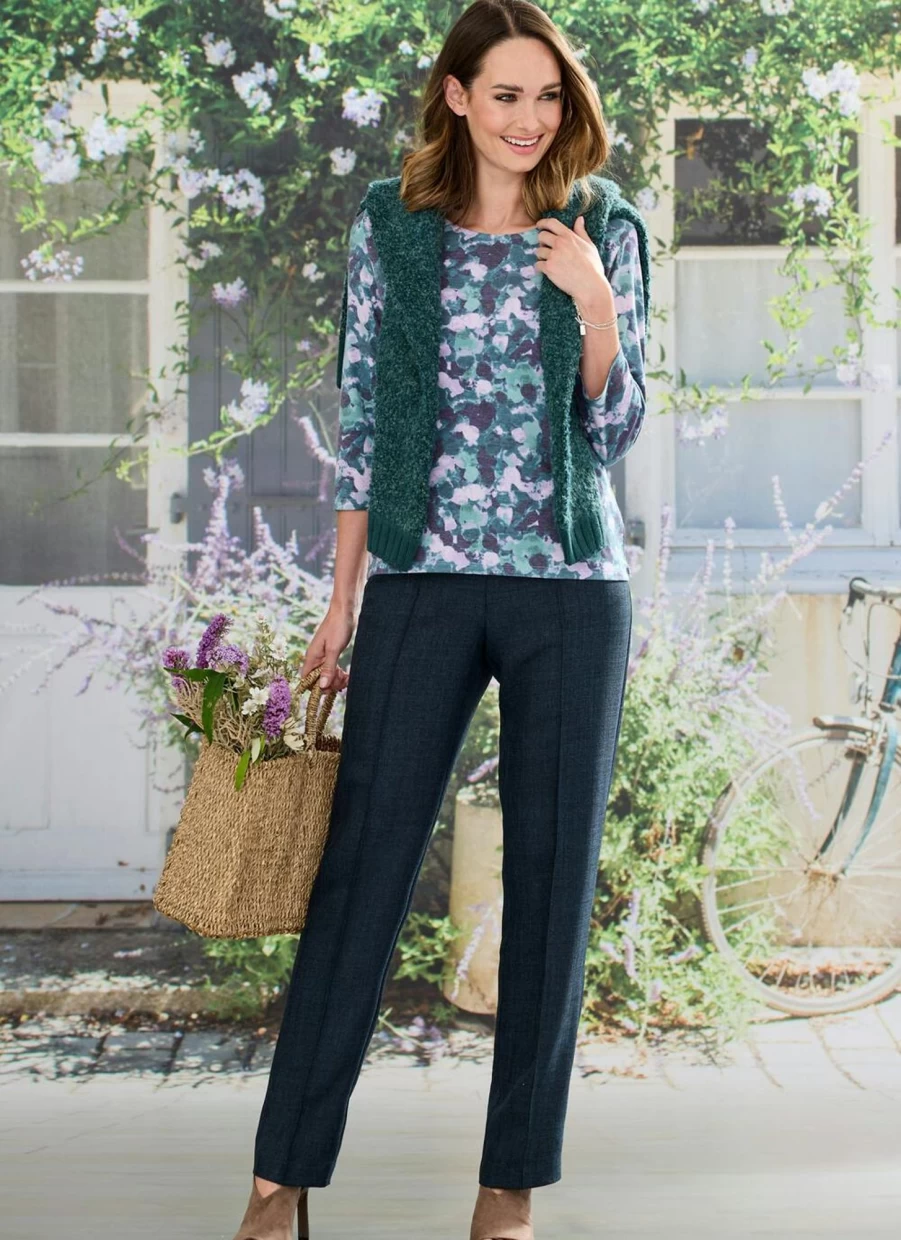 Honor Millburn Women's Green Classic High-Waisted Trousers - Comfortable & Stylish Formal Pants