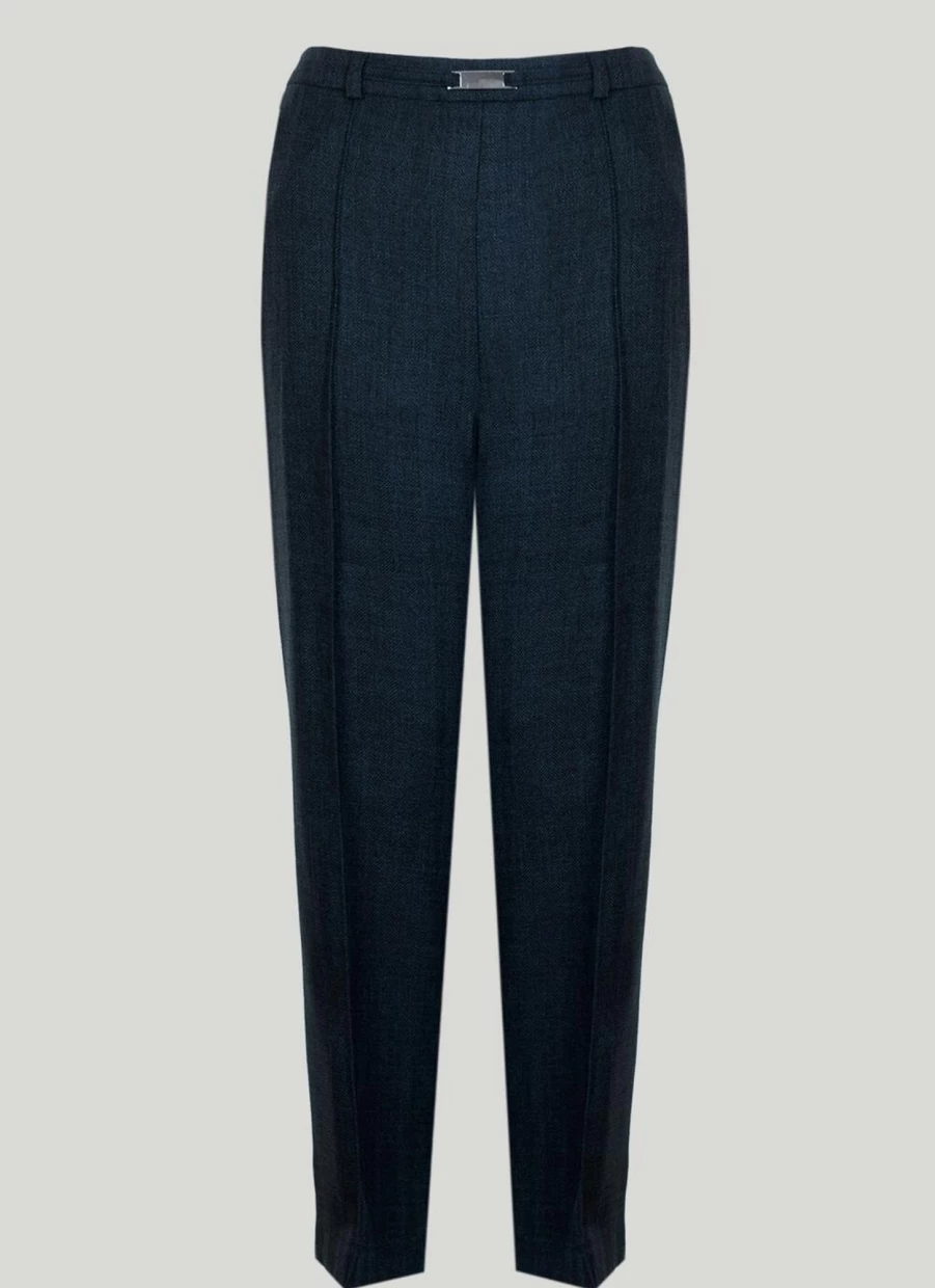 Honor Millburn Women's Green Classic High-Waisted Trousers - Comfortable & Stylish Formal Pants