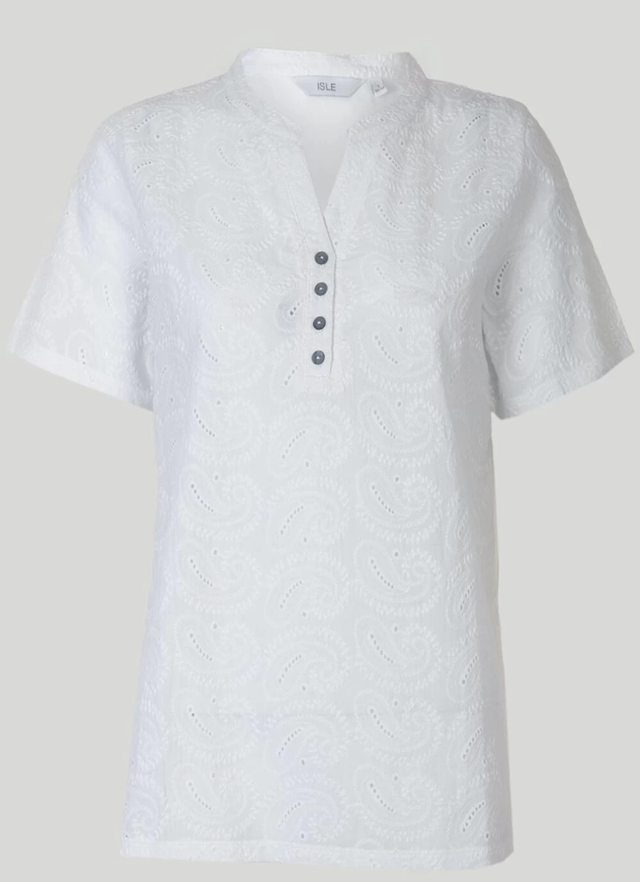 "Isle Women's Embroidered Blouse: Elegant Handcrafted Top for Stylish Outfits"