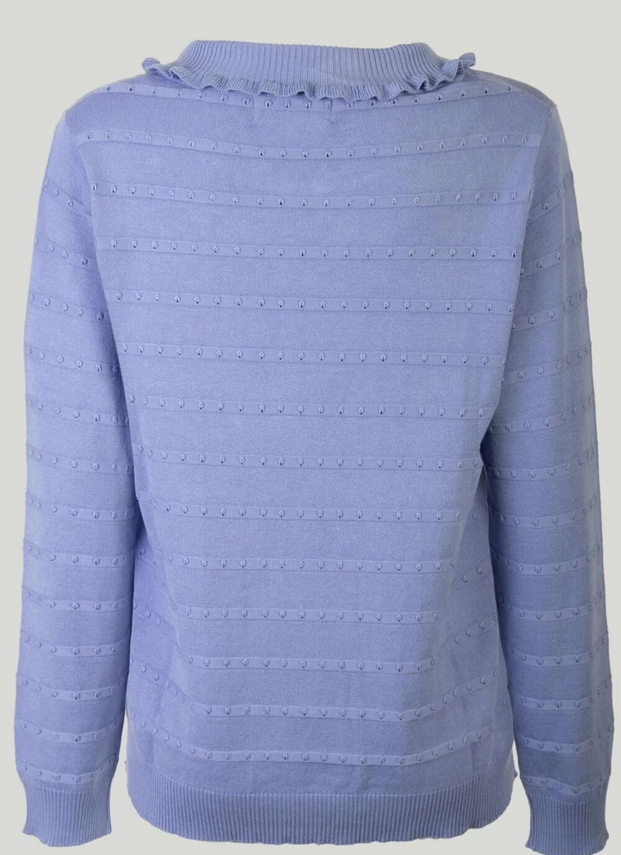 Honor Millburn Women's Frill Collar Jumper - Elegant Knit Sweater with Decorative Neckline