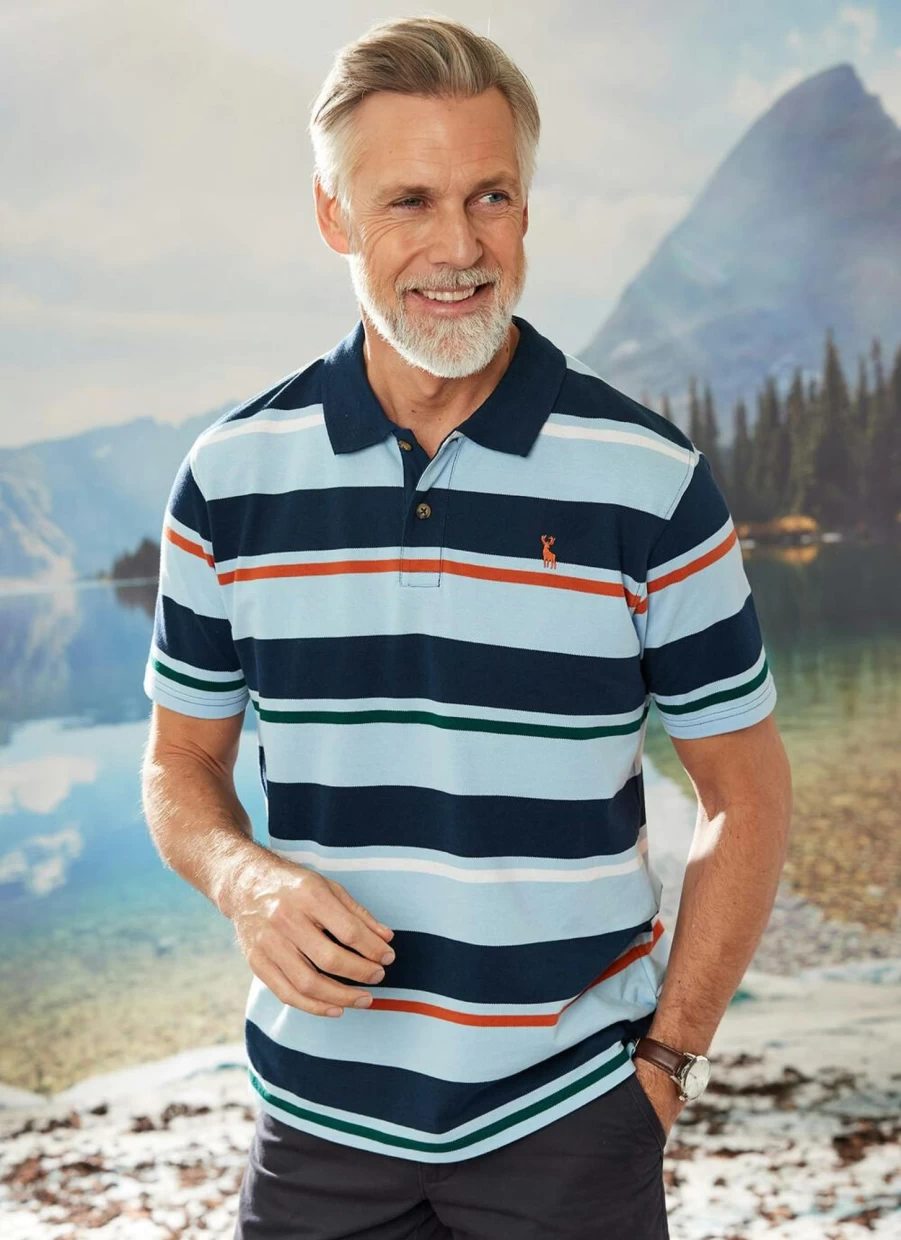 PG Field Men's Engineered Stripe Polo Shirt - Premium Performance & Style