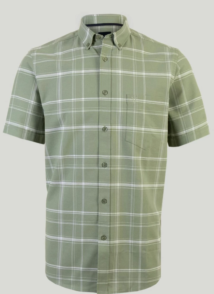 James Pringle Men's Classic Short Sleeve Check Shirt - Casual Plaid Button-Up for Men