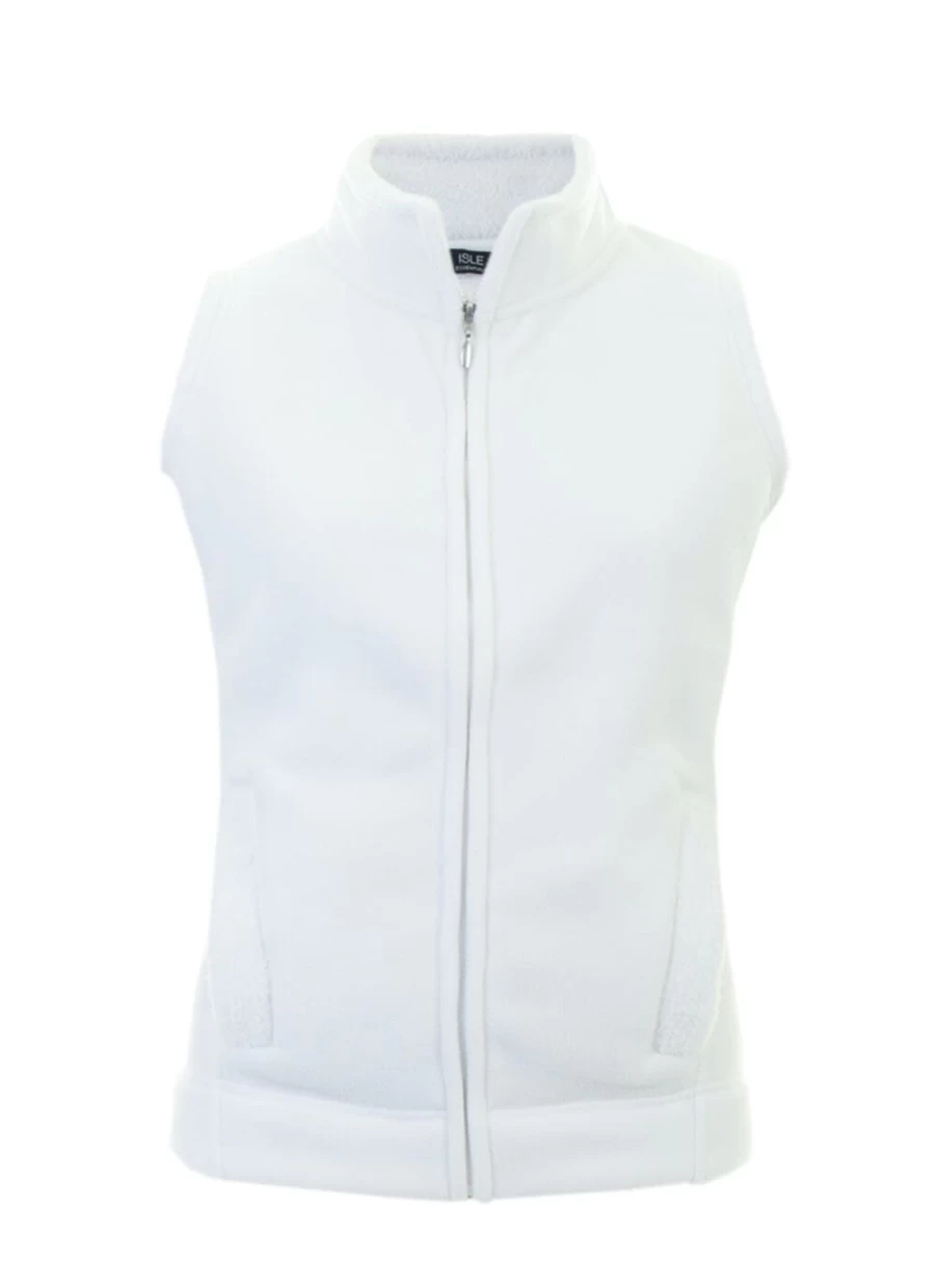 Isle Women's Ivory Fleece Gilet - Cozy Quilted Vest for Winter Warmth