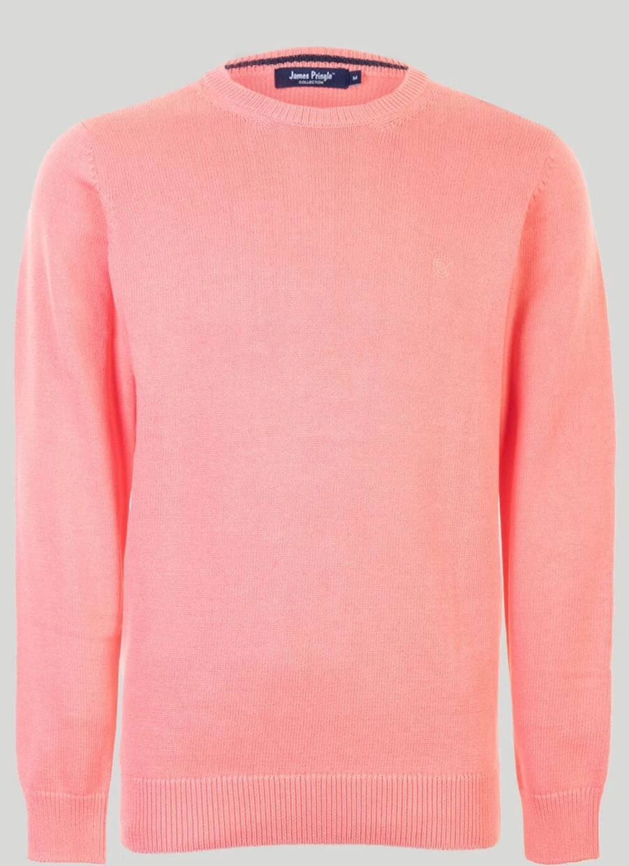 James Pringle Men's Cotton Crew Neck Jumper - Soft Classic Knit Sweater