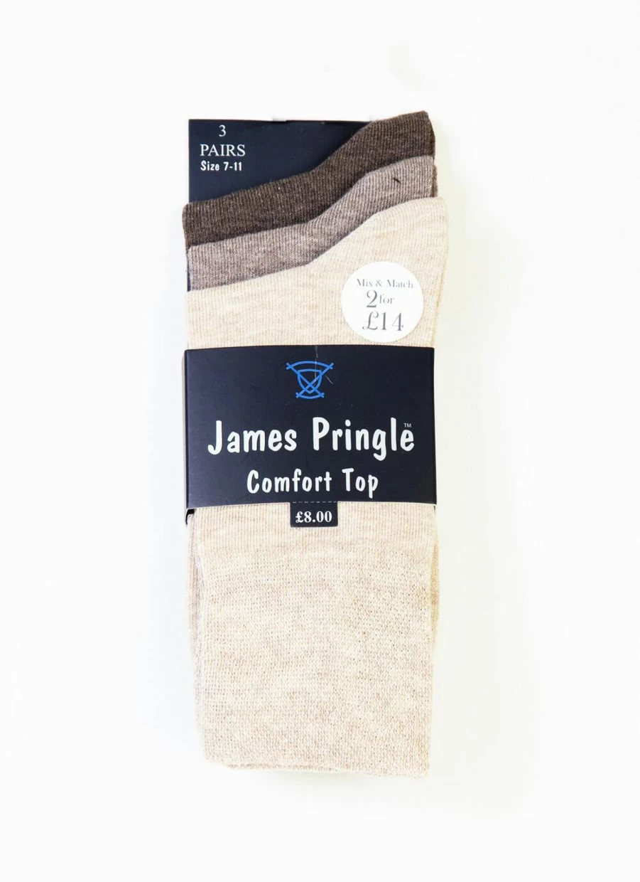 James Pringle Men's Athletic Socks 3 Pack - Comfortable & Durable Crew Socks for Everyday Wear