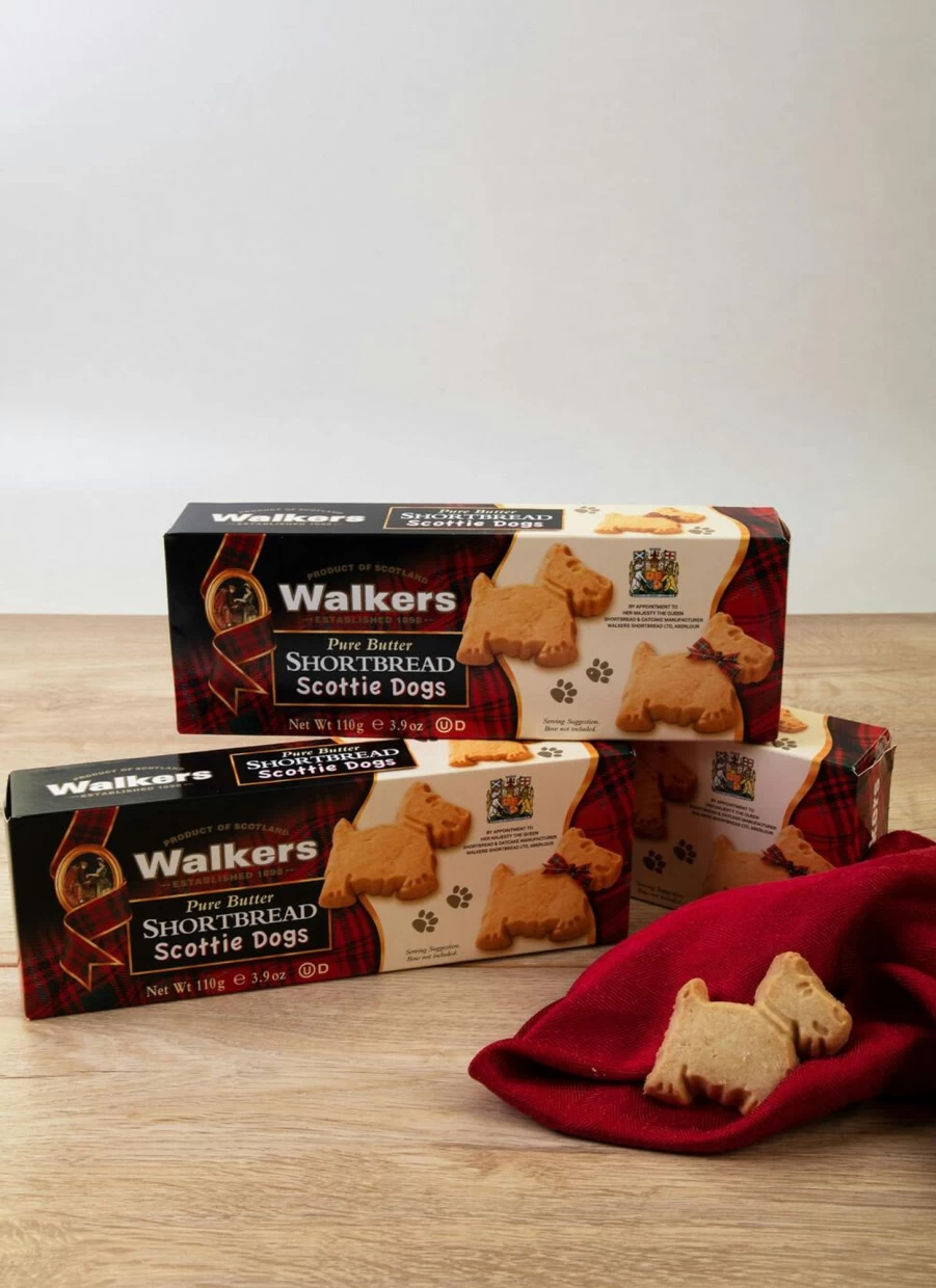 Walkers Shortbread Scottie Dog Assortment - 3 Pack Traditional Scottish Butter Cookies